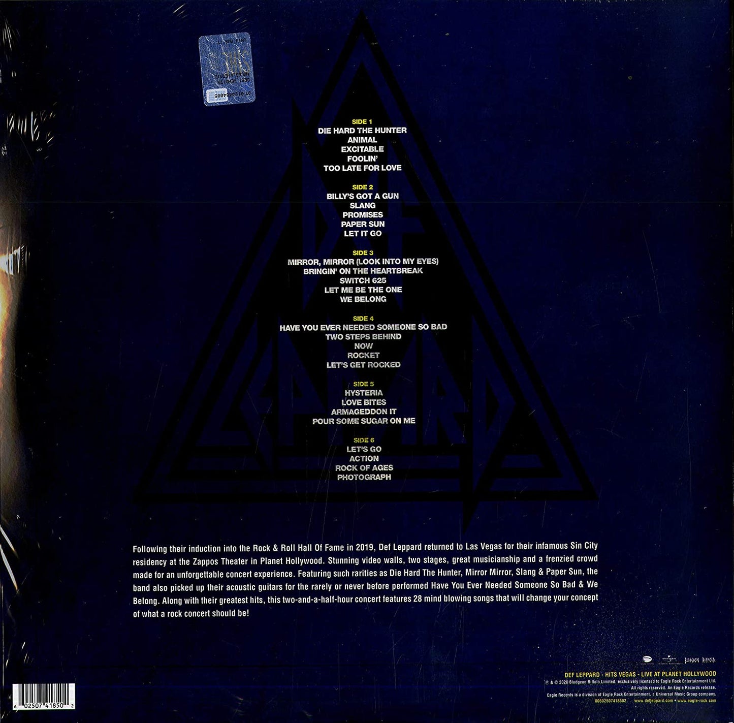 Def Leppard/Hits Vegas: Live at Planet Hollywood (Translucent Blue 3LP)