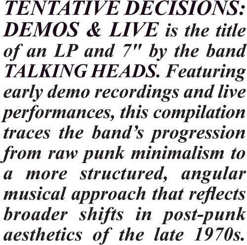 Talking Heads/Tentative Decisions: Demos & Live (LP+7") [LP]