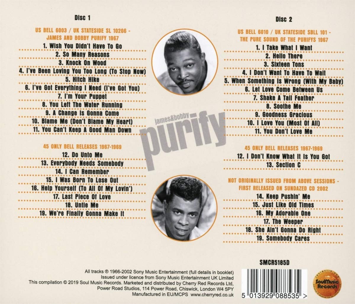 Purify, James & Bobby/I'm Your Puppet: The Complete Bell Recordings 1966 [CD]