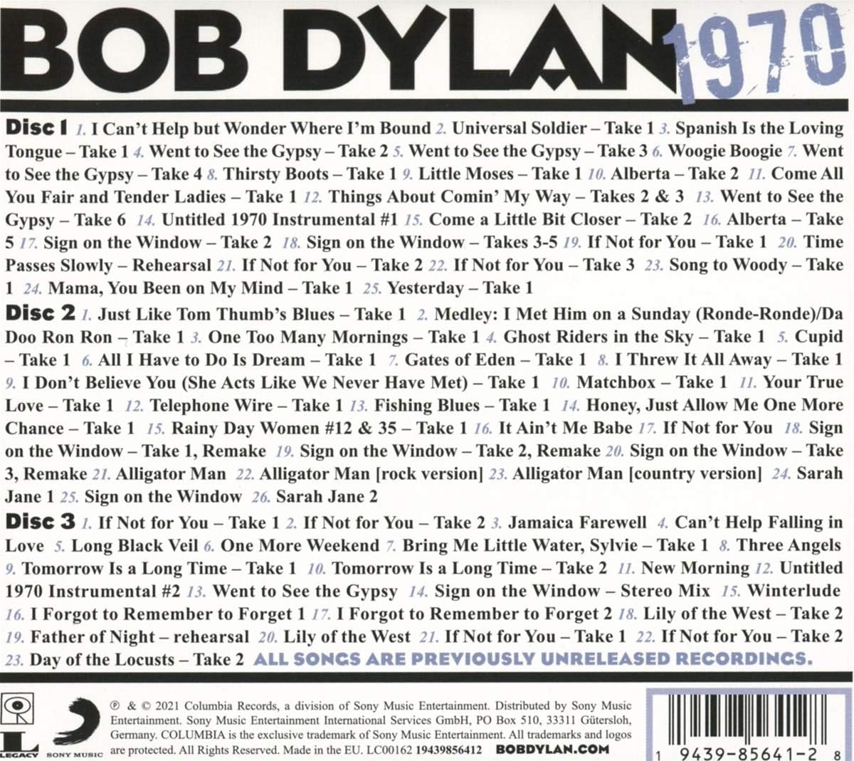 Dylan, Bob/1970 [CD]
