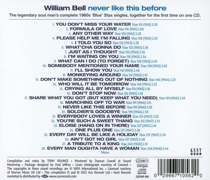 Bell, William/Never Like This Before: The Complete Blue Stax Singles 1961-1968 [CD]
