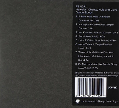 Smithsonian Folkways/Hawaiian Chants, Hula And Love-Dance Songs [CD]