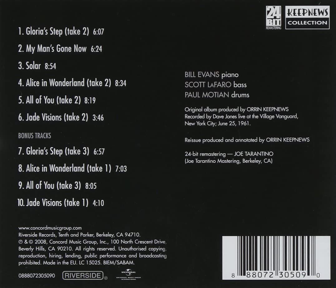 Evans, Bill Trio/Sunday At The Village Vanguard [CD]