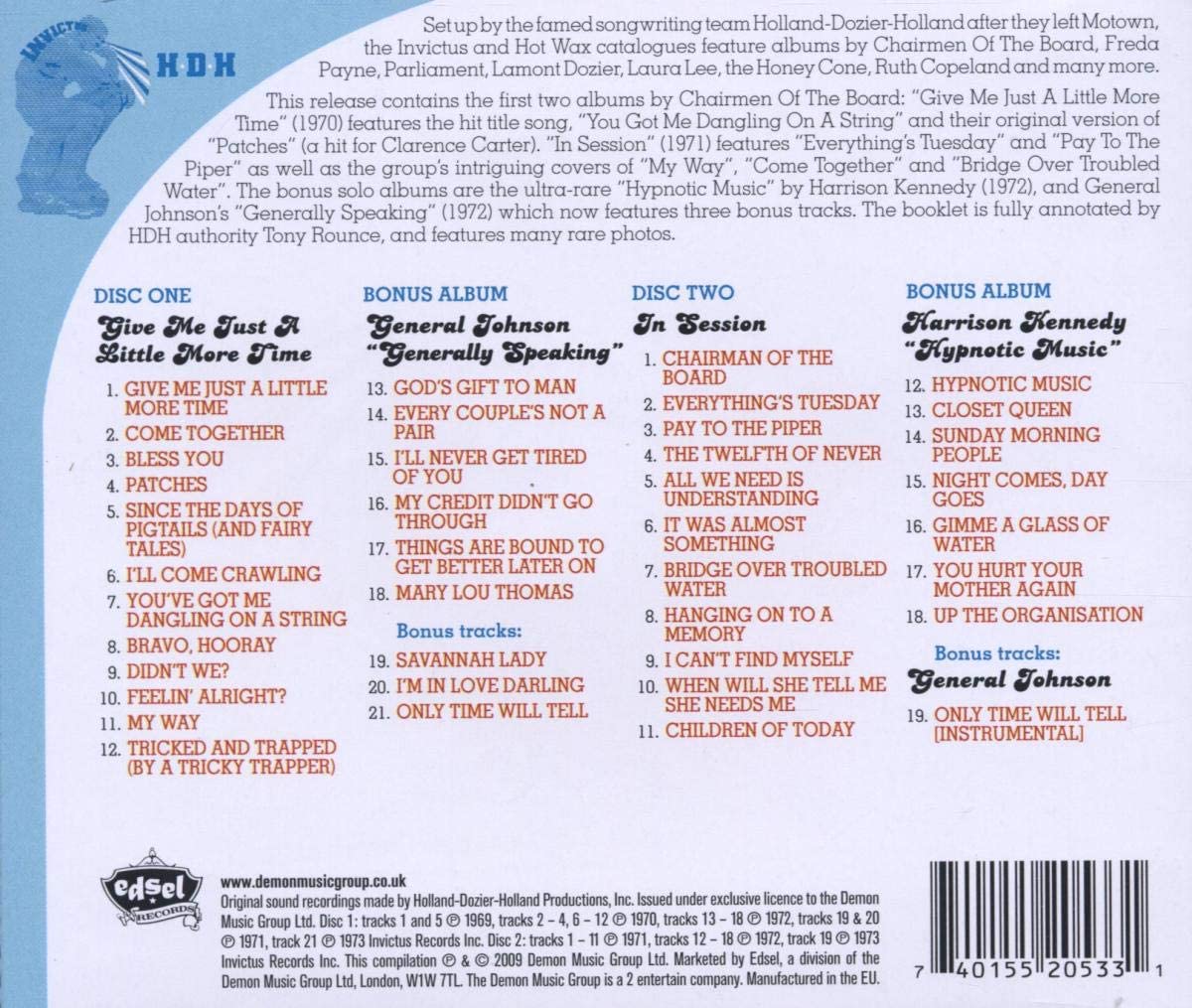 Chairmen of the Board/Give Me Just A Little More & In Session Plus [CD]