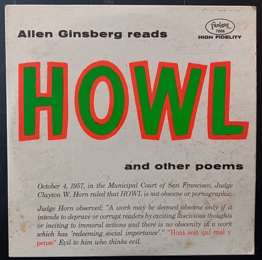 [Used LP] Ginsberg, Allan / Howl And Other Poems